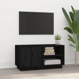 Gossi comoda tv, negru, 80x35x40,5 cm, lemn masiv de pin