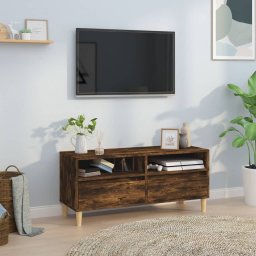 Gossi comoda tv, stejar fumuriu, 100x34,5x44,5 cm, lemn prelucrat