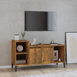 Gossi comoda tv, stejar fumuriu, 100x35x55 cm, lemn prelucrat