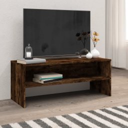Gossi comoda tv, stejar fumuriu, 100x40x40 cm, lemn compozit
