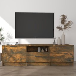 Gossi comoda tv, stejar fumuriu, 140x35x40 cm, lemn prelucrat