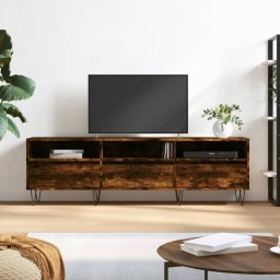 Gossi comoda tv, stejar fumuriu, 150x30x44,5 cm, lemn prelucrat
