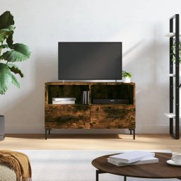 Gossi comoda tv, stejar fumuriu, 80x36x50 cm, lemn prelucrat