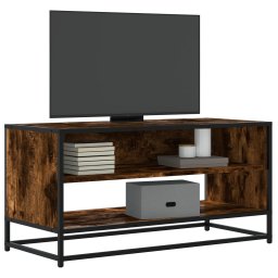 Gossi comoda tv, stejar fumuriu, 91x40x46 cm lemn prelucrat si metal