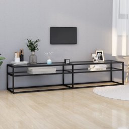 Gossi comoda tv, transparent, 200x40x40,5 cm, sticla securizata