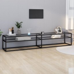 Gossi comoda tv, transparent, 220x40x40,5 cm, sticla securizata