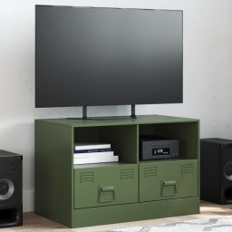 Gossi comoda tv, verde masliniu, 67x39x44 cm, otel