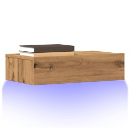 Gossi comode tv cu lumini led 2 buc., stejar artizanal, 60x35x15,5 cm