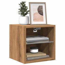 Gossi comode tv cu lumini led, 2 buc. stejar artizanal 30x28,5x30 cm