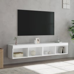 Gossi comode tv cu lumini led, 2 buc., alb, 60x30x30 cm