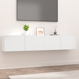 Gossi comode tv, 2 buc., alb, 80x30x30 cm, lemn prelucrat