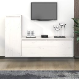 Gossi comode tv, 2 buc., alb, lemn masiv de pin