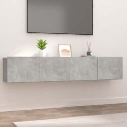 Gossi comode tv, 2 buc., gri beton, 80x30x30 cm, lemn compozit