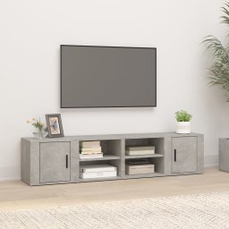 Gossi comode tv, 2 buc., gri beton, 80x31,5x36 cm, lemn prelucrat
