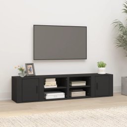 Gossi comode tv, 2 buc., negru, 80x31,5x36 cm, lemn prelucrat