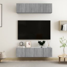 Gossi comode tv, 4 buc., gri sonoma, 60x30x30 cm, lemn prelucrat