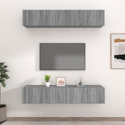 Gossi comode tv, 4 buc., gri sonoma, 80x30x30 cm, lemn prelucrat