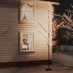 Gossi copac cu flori de cires cu led, 672 led-uri alb calde, 400 cm