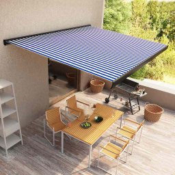 Gossi copertina motorizata tip caseta, albastru si alb, 400 x 300 cm