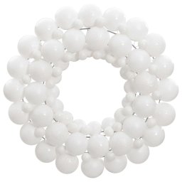 Gossi coroana de craciun, alb, 45 cm, polistiren