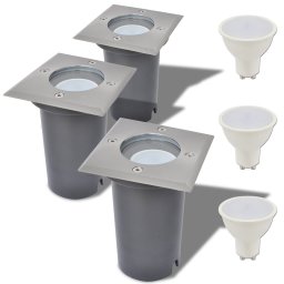 Gossi corpuri de iluminat led pentru sol 3 buc patrate