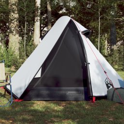 Gossi cort camping cupola 2 persoane alb, tesatura opaca, impermeabil