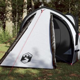 Gossi cort camping cupola 2 persoane alb, tesatura opaca, impermeabil