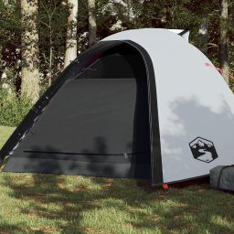 Gossi cort camping cupola 4 persoane alb, tesatura opaca, impermeabil