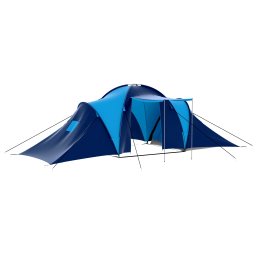 Gossi cort camping textil, 9 persoane, albastru inchis si albastru