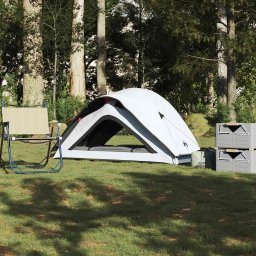 Gossi cort camping, 1 persoane, alb, tesatura opaca, impermeabil