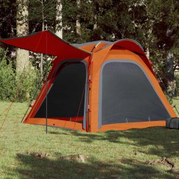 Gossi cort camping, 4 persoane, gri/oranj, impermeabil, setare rapida