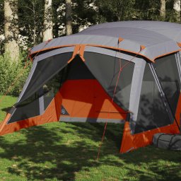 Gossi cort de camping cu veranda 4 persoane, portocaliu, impermeabil