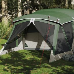 Gossi cort de camping cu veranda 4 persoane, verde, impermeabil
