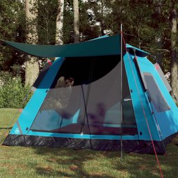 Gossi cort de camping cupola 5 persoane, setare rapida, albastru