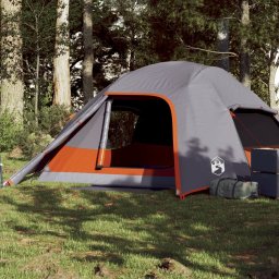 Gossi cort de camping cupola pentru 4 persoane, gri, impermeabil