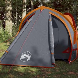 Gossi cort de camping pentru 2 persoane, gri/portocaliu, impermeabil