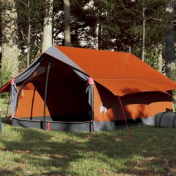 Gossi cort de camping pentru 2 persoane, gri/portocaliu, impermeabil
