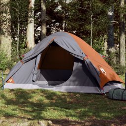 Gossi cort de camping pentru 2 persoane, gri/portocaliu, impermeabil