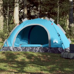 Gossi cort de camping pentru 3 persoane, setare rapida, albastru