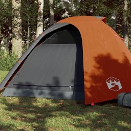 Gossi cort de camping pentru 4 persoane, gri/portocaliu, impermeabil