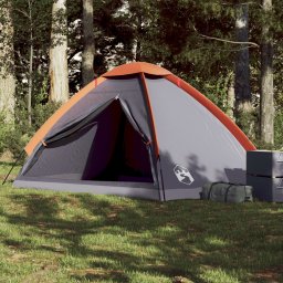 Gossi cort de camping pentru 4 persoane, gri/portocaliu, impermeabil