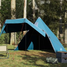 Gossi cort de camping tipi pentru 5 persoane, albastru, impermeabil