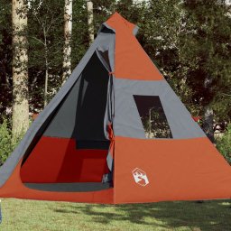 Gossi cort de camping tipi pentru 7 persoane, portocaliu, impermeabil