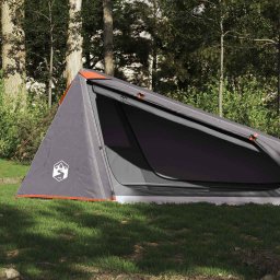 Gossi cort de camping tunel 1 persoane, gri/portocaliu, impermeabil