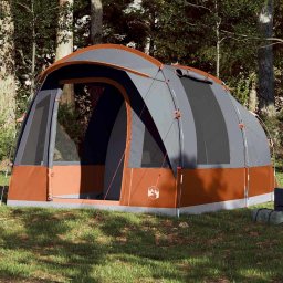 Gossi cort de camping tunel 3 persoane, gri/portocaliu, impermeabil