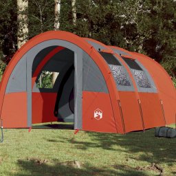 Gossi cort de camping tunel 4 persoane, gri/portocaliu, impermeabil