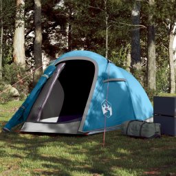 Gossi cort de camping tunel pentru 2 persoane, albastru, impermeabil