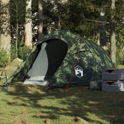Gossi cort de camping tunel pentru 3 persoane, camuflaj, impermeabil