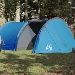 Gossi cort de camping tunel pentru 4 persoane, albastru, impermeabil