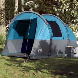 Gossi cort de camping tunel pentru 4 persoane, albastru, impermeabil
